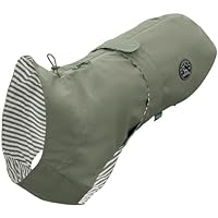 Hunter Hunde-Regenmantel Milford, Farbe: grün, ergonomische Passform für optimalen Schutz, individuell verstellbar, Reißverschluss für Geschirrträger, pflegeleicht & waschbar bei 30 °C, Größe: 35
