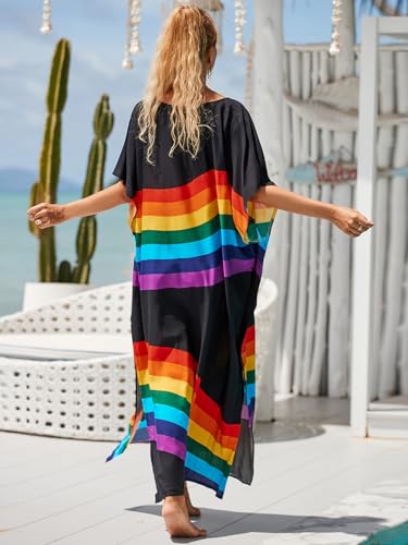 Image of Kaftan Dresses for Women Plus Size Bathing Suit Cover up Caftan Maxi Beach Dresses