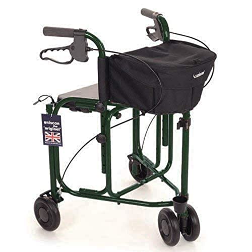 Nrs Healthcare Uniscan Triumph 4 Wheeled Rollator With Bag And Seat, Green, Large