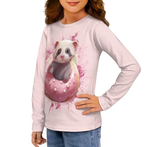 Image of Long Sleeve Shirts for Girls Casual Crewneck Tops Fall Winter Outfits for 3-16 Years Old