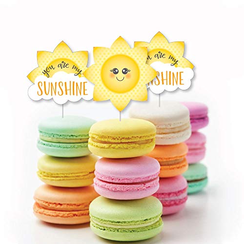 You Are My Sunshine - Dessert Cupcake Toppers - Baby Shower Or Birthday Party Clear Treat Picks - Set Of 24 #TOP3