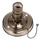 Didiseaon Portalámparas Vintage con Cadena de Tracción para Pared y Techo Soporte para Bombilla LED Base para Lámpara Colgante y Aplique DIY Antiguo