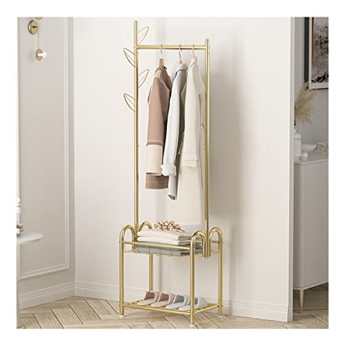Penderie porte-manteau robuste à 2 étagères pour vêtements et chapeaux d'entrée