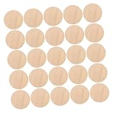 ADOCARN 50個 無垢材丸型木片 滑らか仕上げ無塗装木製 手芸用オーナメント ボードゲーム駒用クラフト素材