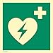 Produktbild Hinweisschild auf einen Defibrillator (AED Automatisierter externer Defibrillator) PVC HIGHLIGHT 20 x 20cm gemäß ASR A 1.3/BGV A8/DIN 4844