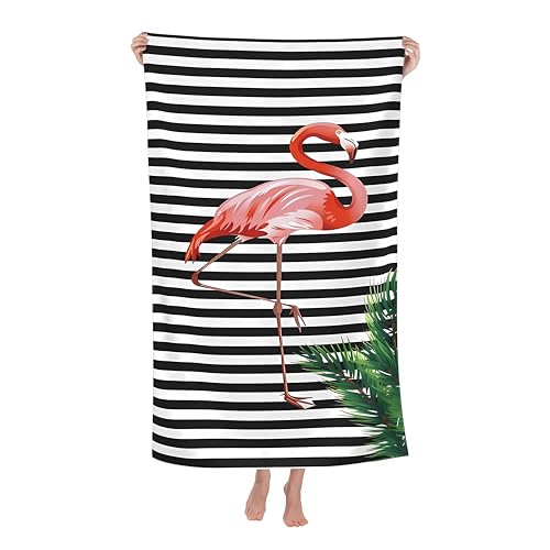 TEHALK Flamingo Beach Towel for Women/Adults/Girls/Kids/Toddler Personalized Microfiber Quick Dry Pool Towels Soft Lightweight Beach Towel Ideal for Summer Family Travel Outdoor Activities 30x 60