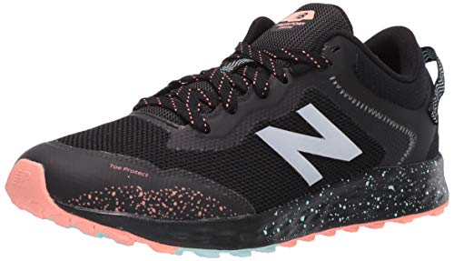 New Balance Kid's Fresh Foam Arishi Trail V1 Lace-Up Running Shoe, Black/Bali Blue/Ginger Pink, 13.5 Wide Little