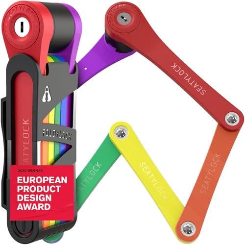 FoldyLock Compact Fahrrad Faltschloss – Patentiertes Testsieger Fahrradschloss mit Schlüssel und Halterung für Hohe Sicherheit – Leicht und Sicher für Ebike, e Scooter und Roller – 85 cm