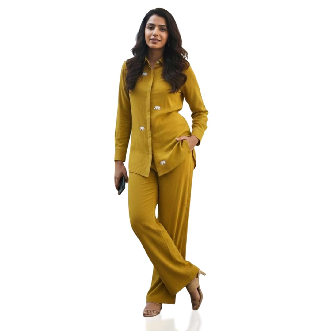 Mustard Color | trendy set | Co-ords set for Women-image-3