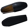 WUIWUIYU Men's Slip On Penny Loafers Moccasin Driving Shoes Casual Leather Flats Boat Shoes Size 13 Black #4