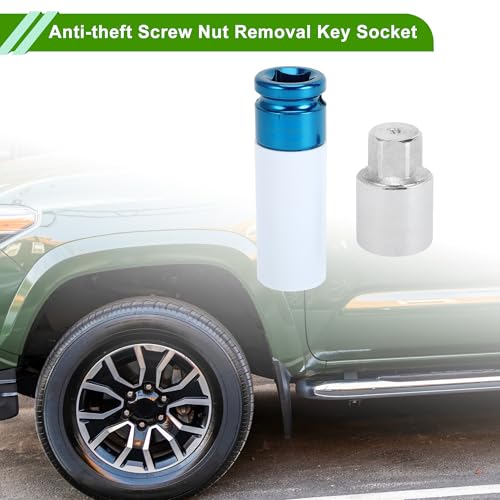 Image of Wheel Lock Lugnut with Adapter for Toyota Wear-resistant Anti-theft Screw Nut Removal Key Socket Type D 1Set