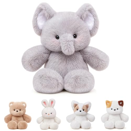 FPYWO Running Plushie Elephant, 16 Inch Interactive Stuffed Animal, Gray