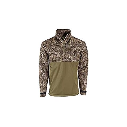 Heybo Outdoors Hunting Fishing Camping Quarter Zip Landing Zone Fowl Weather Technology Poly Fleece Wind Block 1/4 Zip Jacket - Bottomland, Size: XX-Large Cover