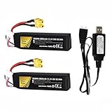 Cecicebb Airsoft Lipo Battery 11.1V 2000mAh with XT30 Connector for Airsoft Gun Rechargeable Batteries 2 Pack with 3S Charging Cable