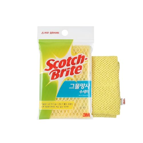 Image of Scotch-Brite Non-Scratch Mesh Net Scrubber for Dishes & Cookware | Quick-Dry 3-Ply Durable Cleaning Mesh | Safe for Non-Stick Pans & Kitchen Surfaces | Color May Vary (Pink /Yellow),1 Unit