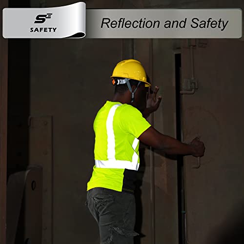 sesafety Hi Visibility Shirts for Men, Safety Shirts with Reflective Strips Class 2, Hi Vis Construction Work Shirt with Pocket Yellow M - Image 5