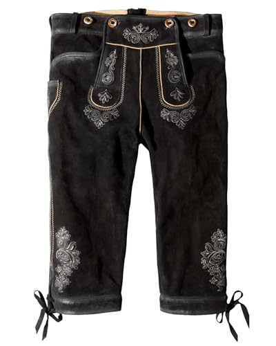 Stockerpoint Justin4 Herren Trachtenlederhose, Schwarz Gespeckt, 50