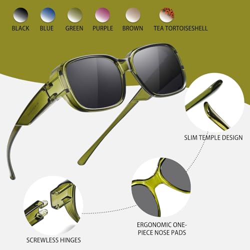 Image of HAOLOTA Polarized Sunglasses Over Glasses Women Wrap-Around Glasses Small Shapes Driving Fishing UV400 Protection