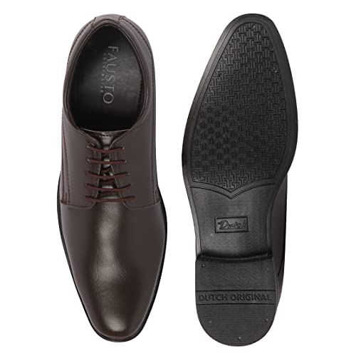 FAUSTO Men's Formal Office Dress Lace Up Derby Shoes