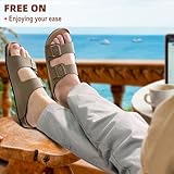 BULLIANT Men's Sandals-Flat Slide Sandals Men Women slip-On-Rubber Outsole and Suede Strap(Light Brown-13 Women/11 Men)