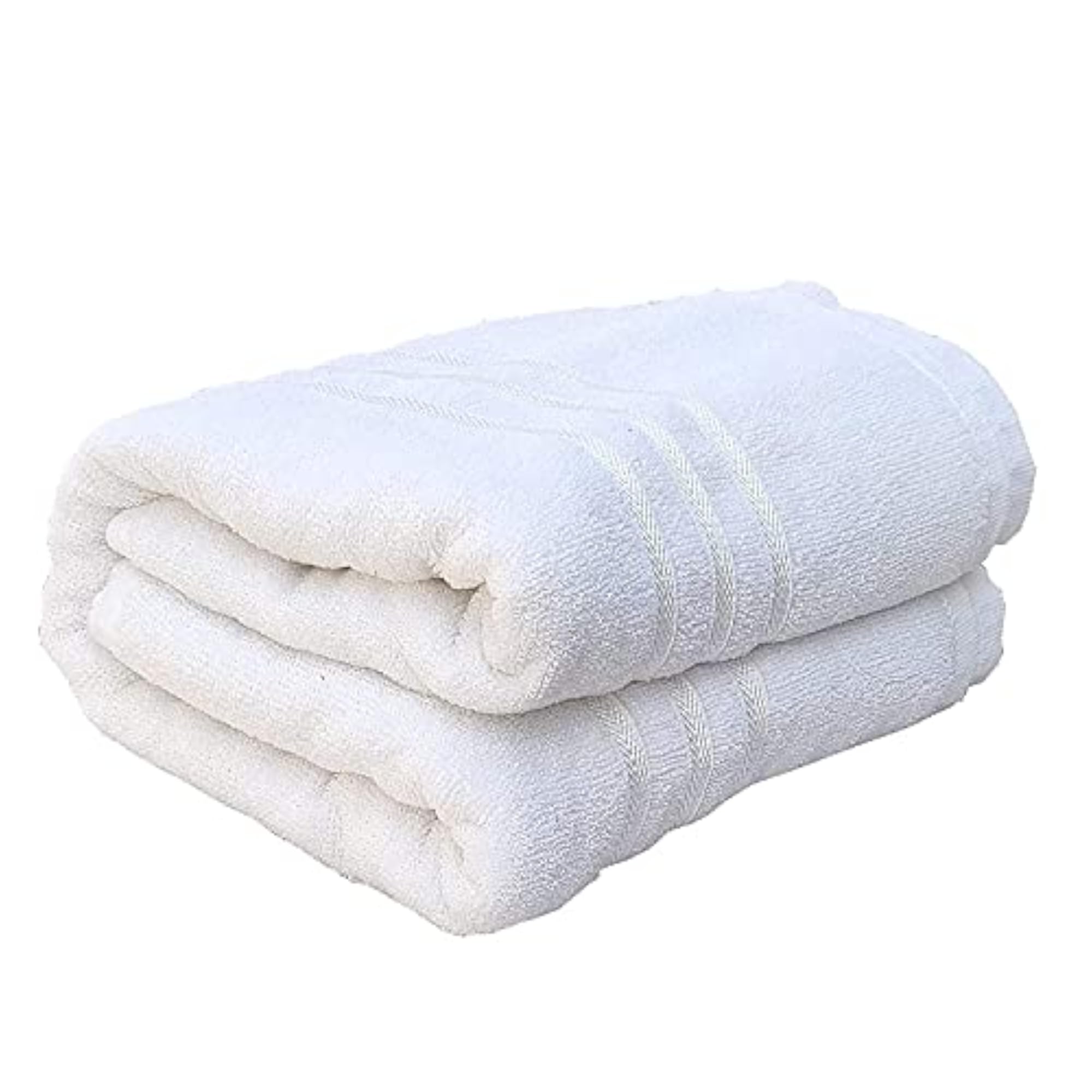 White Cotton Bamboo Bath Towels, Super Soft Absorbent