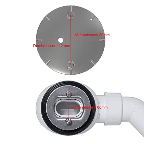 Duschabfluss Abdeckung, 112 mm Duschablauf Deckel, Chrom Duschdeckel für Dusche und Badewanne für 6958.99, Dusche Abfluss Abdeckung