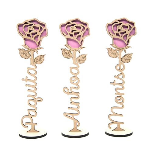 Arluma - Rosa de Madera Personalizada - Regalo Original para San