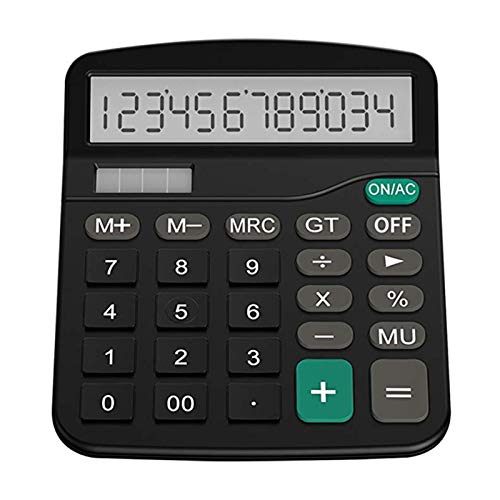 YJS Office Finance Calculator Calculat Plastic Solar Computer Business Finance Office Calculator 12-Bit Desktop Calculator Office