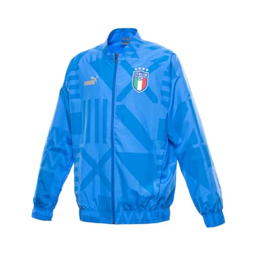 PUMA Mens Figc Home Prematch Jacket Soccer Cleats Lightweight - Blue - Size XL