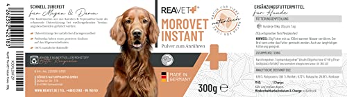 ReaVET MoroVET Instant für Hunde 300g Probiotika Pulver – sekundierend bei Durchfall, natürliche Darmregulierung Darmflora I Morosche Karottensuppe Hund ohne Kochen, Schonkost