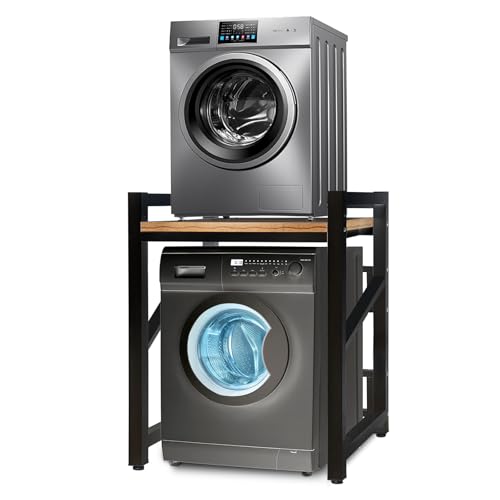 JXZ Washer Dryer Stand Stacking Kit, Stacking Kit for Washing Machine, Height Adjustable Load Bearing Capacity 300kg for Bathroom Balcony Laundry Room (Black G)