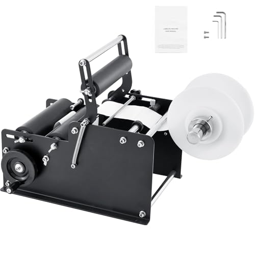 Happybuy Manual Round Labeling Machine, 15-20pcs/min, for Round Bottles, Adjustable, 0.78-4.72 inches Diameter (with Pressing Bar)