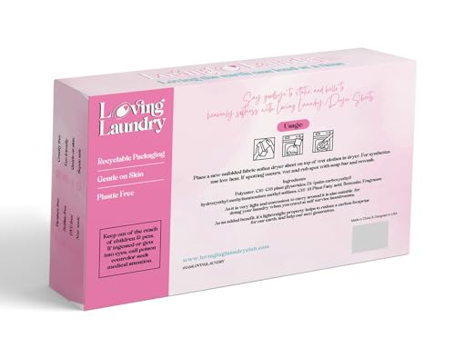 Loving Laundry Eco Friendly Dryer Sheets + Fabric Softener | Plant Based, Non Toxic, Healthy, Chemical Free, Long Lastin