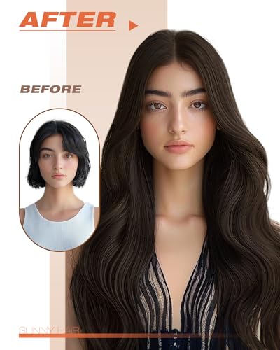 Sunny Hair Tape in Hair Extensions Real Human Hair Invisible Remy Hair Extensions Tape ins for Women Dark Brown 18 inch 20Pcs 50G