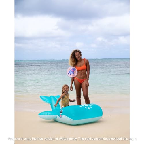 Image of Ride-On Air Inflatable Swimming Pool Float| Children Safety Rider Tube Float for Water Fun |Floater Raft Lounger Pool Mattress for Kids & Adults with Handles (Age 3+) (Blue Whale)