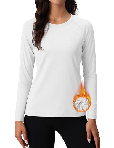 CMTOP Damen Thermo Langarmshirt - Fleece Gefüttert 90% Baumwolle Slim Fit