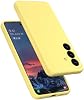 Funda para Samsung Galaxy S26 de silicona líquida gel amarilla | Forro de microfibra, a prueba de golpes, protectora antirayaduras, fácil de limpiar, elegante, delgada, ajuste slim, tacto suave, cubierta de goma 6.3inch 2026 2