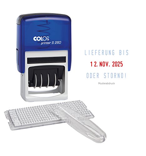 COLOP Printer S 260 Set, Stempel zum Selbst setzen, mit Datum in...