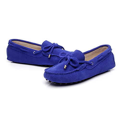 Image of ANUFER Women's Classic Suede Penny Loafers Comfort Handmade Slipper Moccasins