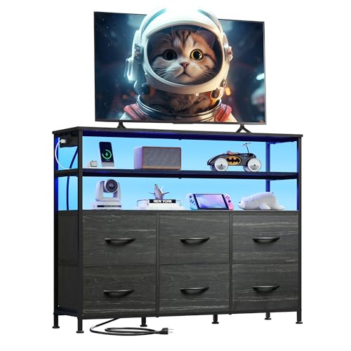 WLIVE Black TV Stand for 40, 45 inch TV, Entertainment