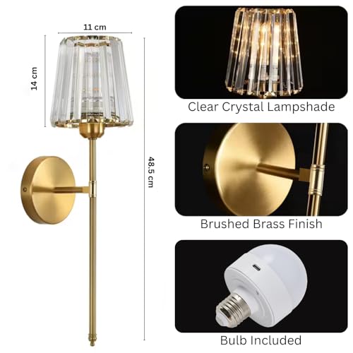Image of NYRWANA Pack of 2 Rechargeable Modern LED Wall Lamp with Remote Control, 3 Color Temperature, Dimmable Brightness, Timer Function, Wireless Wall Light for Bedroom, Living Room, Bedside Decor (Glass)