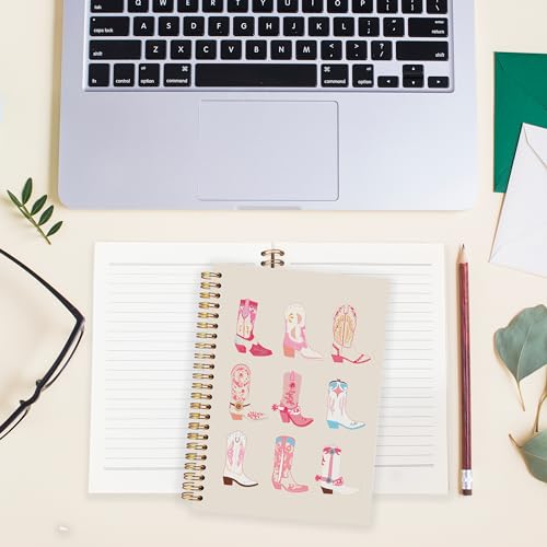 Image of BearCake Western Cowgirl Notebook,Cowgirl Western Gifts for Women,Cute Spiral Journal Notebooks for Women Girls ,Western Office Supplies, Western Stuff for Women,Preppy Pink Notebook,Cowgirl Stuff, 5.5x8.3