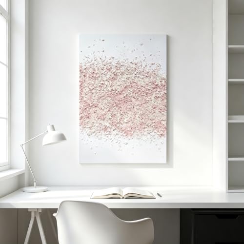 Tableau minimaliste rose et blanc pour chambre cosy | Impression abstraite 30x40