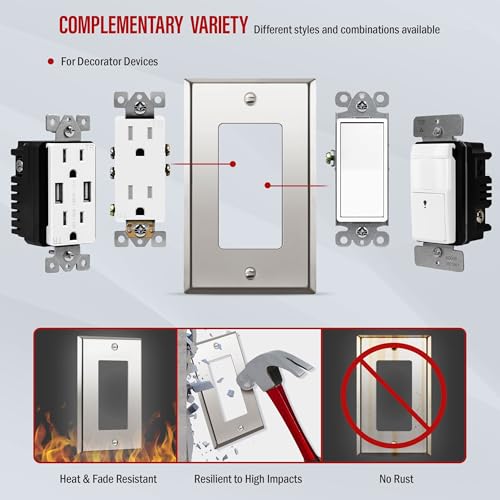 Plaque pour interrupteur acier inoxydable ENERLITES 7731-PC chrome 1 poste
