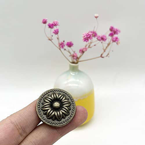 YOUYOUULU Lot de 10 boutons de tiroir en forme de fleur de cuivre antique Bronze antique – vue 2