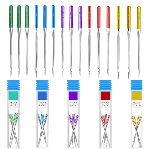 Aiguilles pour machine à coudre Singer Brother Janome, lot de 30 pièces HAX1 en 5 tailles