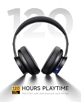 Picun B8 Wireless Bluetooth Headphones, 120H Playtime, 3EQ Modes, Black — image 3