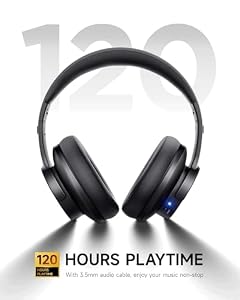 Picun B8 Wireless Bluetooth Headphones, 120H Playtime, 3EQ Modes, Black — photo 3 of 6