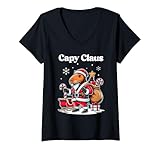 Photo Gallery donna divertente babbo natale capy claus santa capybara natale maglietta con collo a v Photo Gallery donna divertente babbo natale capy claus santa capybara natale maglietta con collo a v