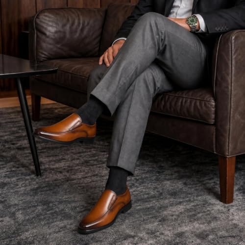 Image of GIFENNSE Mens Loafers Leather Slip-on Dress Shoes